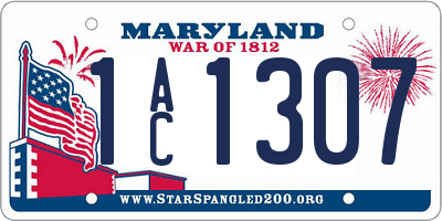 MD license plate 1AC1307