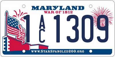 MD license plate 1AC1309