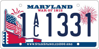 MD license plate 1AC1331