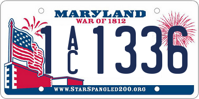 MD license plate 1AC1336