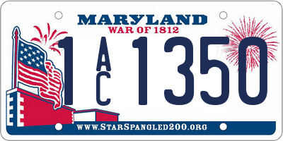 MD license plate 1AC1350