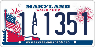 MD license plate 1AC1351