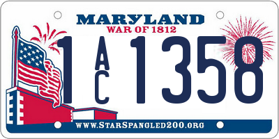 MD license plate 1AC1358