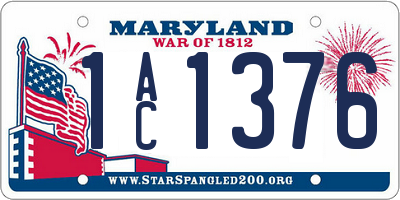 MD license plate 1AC1376