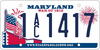 MD license plate 1AC1417