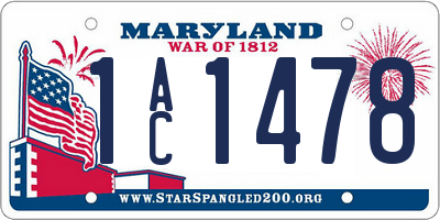 MD license plate 1AC1478