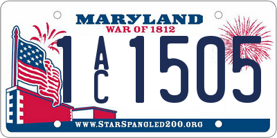 MD license plate 1AC1505
