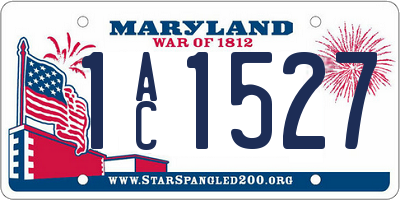 MD license plate 1AC1527