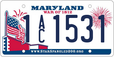 MD license plate 1AC1531