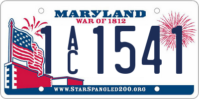 MD license plate 1AC1541