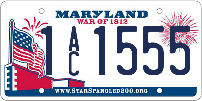 MD license plate 1AC1555