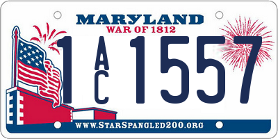 MD license plate 1AC1557