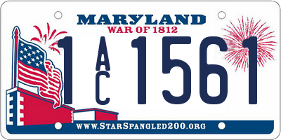 MD license plate 1AC1561