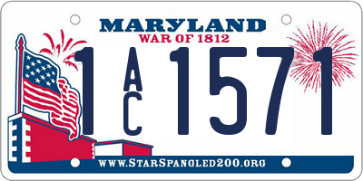 MD license plate 1AC1571