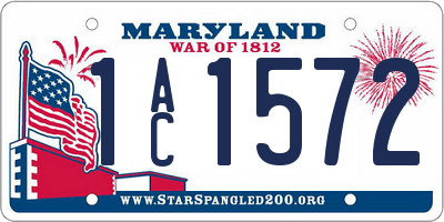MD license plate 1AC1572
