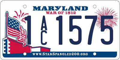 MD license plate 1AC1575