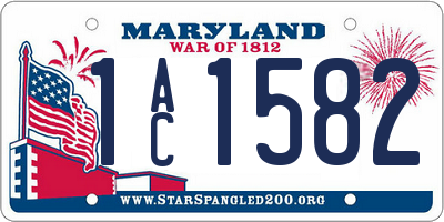 MD license plate 1AC1582