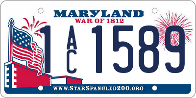 MD license plate 1AC1589