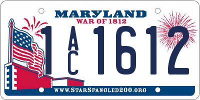 MD license plate 1AC1612