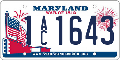MD license plate 1AC1643