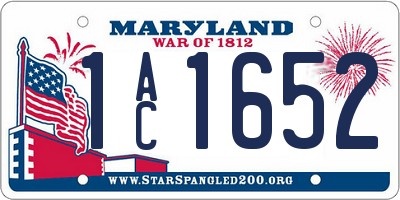 MD license plate 1AC1652