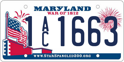 MD license plate 1AC1663