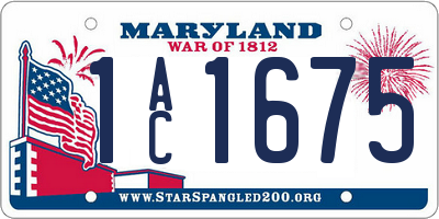 MD license plate 1AC1675