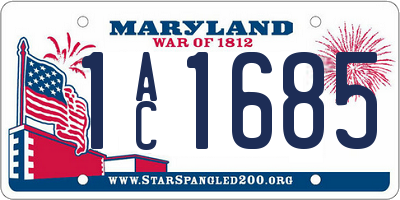 MD license plate 1AC1685
