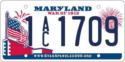 MD license plate 1AC1709