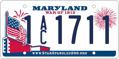 MD license plate 1AC1711
