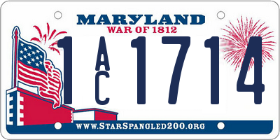 MD license plate 1AC1714