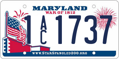 MD license plate 1AC1737