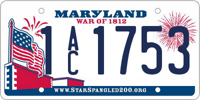 MD license plate 1AC1753