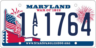 MD license plate 1AC1764