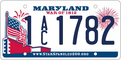 MD license plate 1AC1782