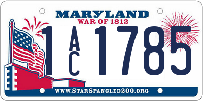 MD license plate 1AC1785