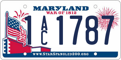 MD license plate 1AC1787