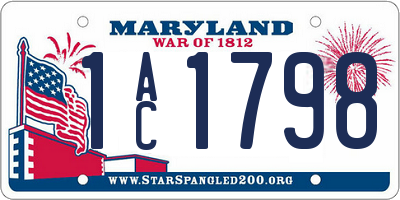 MD license plate 1AC1798