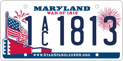 MD license plate 1AC1813