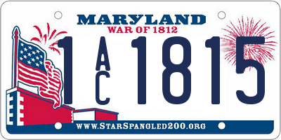 MD license plate 1AC1815