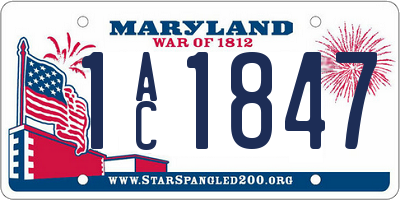 MD license plate 1AC1847
