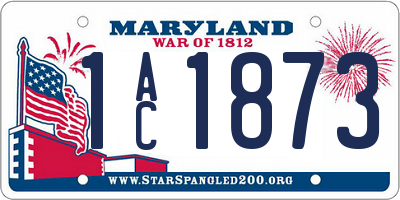 MD license plate 1AC1873