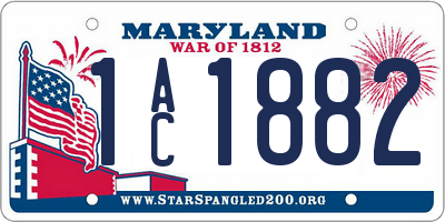 MD license plate 1AC1882