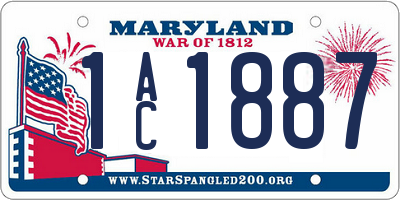 MD license plate 1AC1887