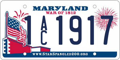 MD license plate 1AC1917