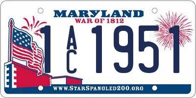 MD license plate 1AC1951