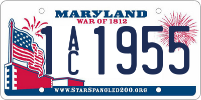 MD license plate 1AC1955