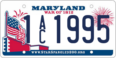 MD license plate 1AC1995