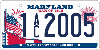 MD license plate 1AC2005
