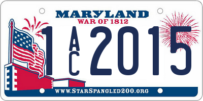 MD license plate 1AC2015